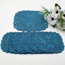 Komplet 7 podkładek turkusowych pod filiżankę