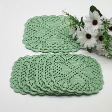 Komplet 7 podkładek miętowych pod filiżankę