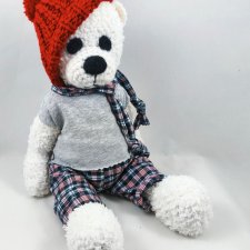 PIOTRUŚ - szydełkowy miś, personalizacja