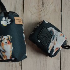 Zestaw saszetka na smaczki i woreczki # owczarek australijski