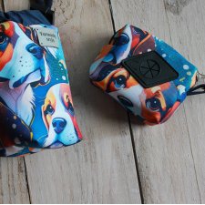 Zestaw saszetka na smaczki i woreczki # beagle