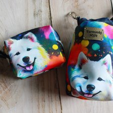 Zestaw saszetka na smaczki i woreczki # samoyed