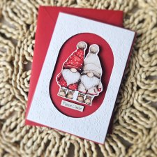 Kartka bożonarodzeniowa z gnomami na sprężynie