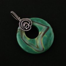 Ina - duży wisior wire-wrapping z agatem