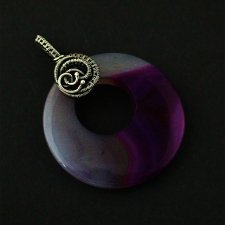 Vienna - wisior wire-wrapping z fioletowym agatem