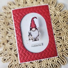 Kartka bożonarodzeniowa z gnomem na dystansie 1