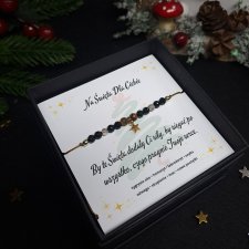 Bransoletka z Kamieni Naturalnych "Świąteczna Siła" - tygrysie oko, onyks, hematyt, labradoryt