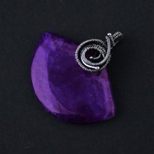 Persefona - duży wisior z fioletowym wężowym agatem