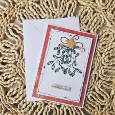 Kartka bożonarodzeniowa z jemiołą clean&simple