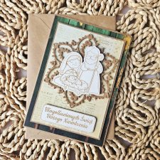 Kartka bożonarodzeniowa ze świętą rodziną A6