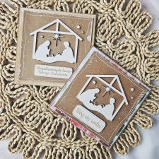 Kartki bożonarodzeniowa ze święta rodziną - zestaw 2 szt.