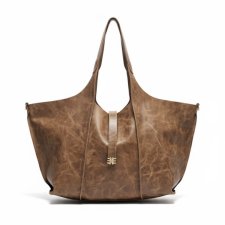 Shopper bag ze skóry przecieranej - LS05 brąz