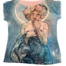 Niebieska bluzka reprodukcja Alfons Mucha | Avant Garde blouse