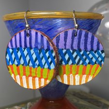 Kolczyki etno-graficzne