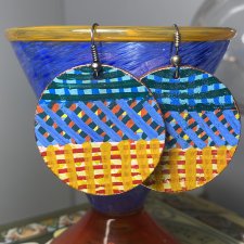 Kolczyki etno-graficzne