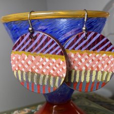 Kolczyki etno-graficzne