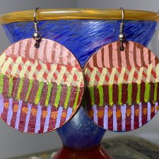 Kolczyki etno-graficzne