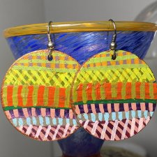 Kolczyki etno-graficzne