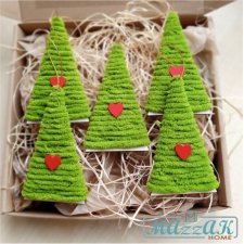 ZIELONE CHOINKI ozdoby świąteczne na choinkę na święta prezent upominek dekoracje Święta Boże Narodzenie zestaw w pudełku