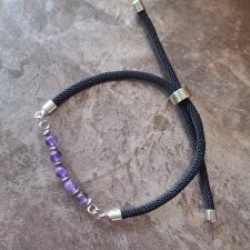 Bransoletka ametyst regulowana