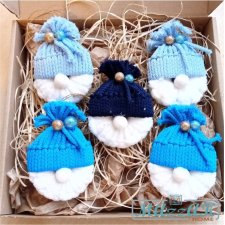 NIEBIESKIE MIKOŁAJE ozdoby świąteczne na choinkę na święta prezent upominek dekoracje Święta Boże Narodzenie zestaw w pudełku