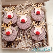 RENIFERKI ozdoby świąteczne na choinkę na święta prezent upominek dekoracje Święta Boże Narodzenie zestaw w pudełku