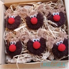 RENIFERKI główki ozdoby świąteczne na choinkę na święta prezent upominek dekoracje Święta Boże Narodzenie zestaw w pudełku