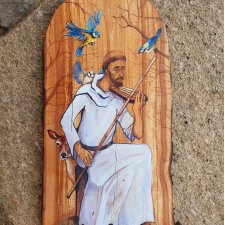 Święty Franciszek, obrazek na drewnie