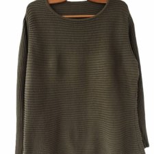 Sweter vintage 100% bawełna organiczna zgaszona zieleń