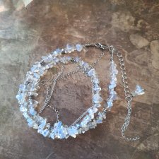 Naszyjnik opalit i łańcuszki