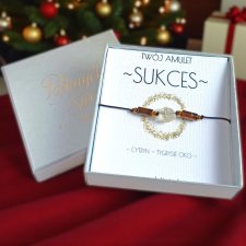 SUKCES - amulet - świąteczne pudełko - cytryn, tygrysie oko - talizman