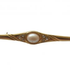 Vintage BROSZKA przypinka długa gold