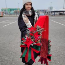 Dwustronna świąteczna dekoracja na drzwi