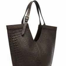 Torebka z fakturą krokodyla - LS10 brązowa