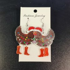 Kolczyki świąteczna kura