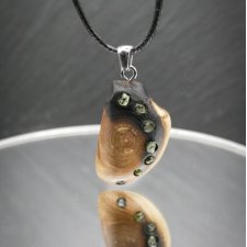 Wisiorek "oliwin i wiąz –naturalna głębia drewna i magiczne kamienie, biżuteria z drewna; Wood Pendant, Wooden Jewellery