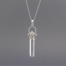 Srebrny wisior z kryształem górskim i cytrynem