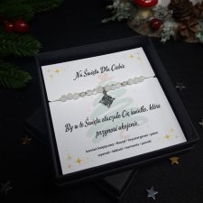Bransoletka z Kamieni Naturalnych "Świąteczne Światło" - kamień księżycowy, fluoryt, kryształ górski, jadeit