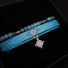 Zestaw bransoletek "Winter Sky" - Akwamaryn i Apatyt