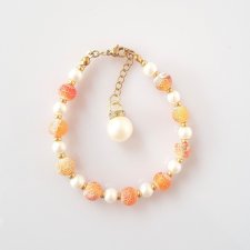 Bransoletka Mandarynka w Perłach