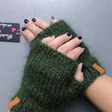 Puchate mitenki z moheru