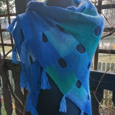 Chusta niebiesko turkusowo zielona