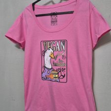 T-shirt - GĘŚ VEGAN - rozm. S (DAMSKA)