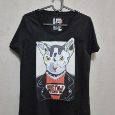 T-shirt KOT PUNK - DAMSKA- rozm. L