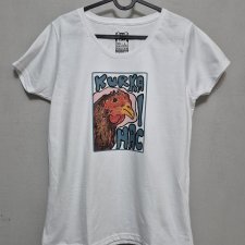 T-shirt - KURKA MAĆ - rozm. L (DAMSKA)