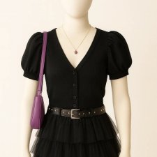 Vintage y2k Sweterek bolerko bluzka bufki Glamour Coquette