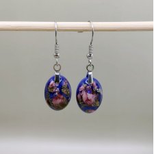 Komplet biżuterii "Kwiaty w Nocy" – ręcznie robiony zestaw z żywicy