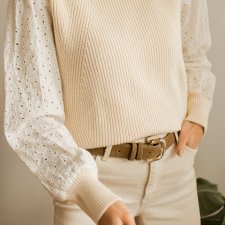Kremowy sweter L