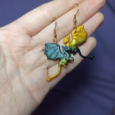 Kolczyki z gliny polimerowej smoki