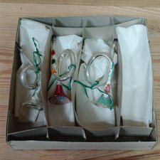 3 stare bombki PRL trąbki